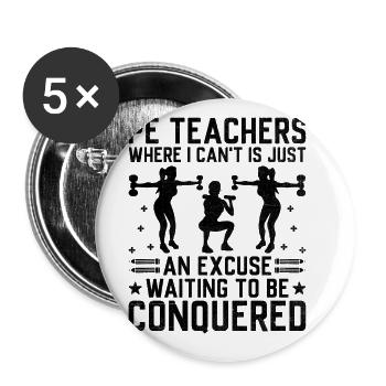 Sportlehrer Sportlehrer Schullehrer - Buttons groß 56 mm (5er Pack) - Weiß - Vorne