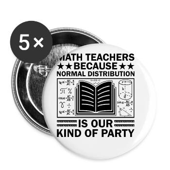 Math Teacher School Teacher Funny Maths Teachers S - Buttons large 2.2''/56 mm (5-pack) - white - Front