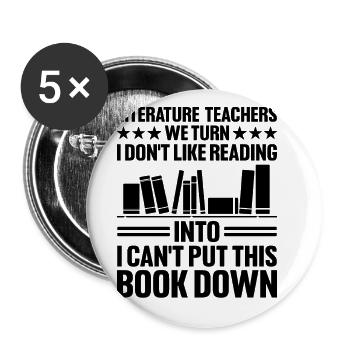 Literature Teacher School Teacher Funny Teachers S - Buttons large 2.2''/56 mm (5-pack) - white - Front