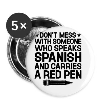 Foreign Language Teacher School Languages Teachers - Buttons large 2.2''/56 mm (5-pack) - white - Front