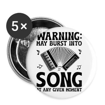 Musiker Songwriter Sänger Musiker Musik Musik Pr - Buttons groß 56 mm (5er Pack) - Weiß - Vorne