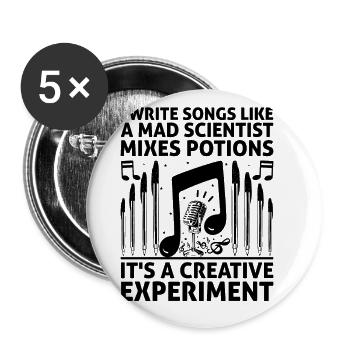 Musician Songwriter Singer Musician Music Music Pr - Buttons large 2.2''/56 mm (5-pack) - white - Front