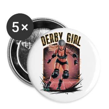 Rollschuhfahren für einen Rollschuhfahrerin - Buttons groß 56 mm (5er Pack) - Weiß - Vorne