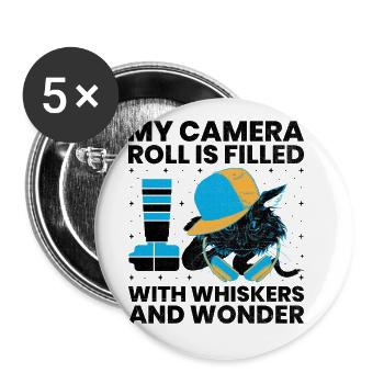 Chat Photographes Chat Amoureux Des Chats Photo - Lot de 5 grands badges (56 mm) - blanc - Devant