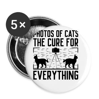 Cat Photographers Cat Lovers Photograpy Cats Photo - Buttons large 2.2''/56 mm (5-pack) - white - Front