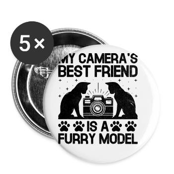 Cat Photographers Cat Lovers Photograpy Cats Photo - Buttons large 2.2''/56 mm (5-pack) - white - Front