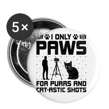 Cat Photographers Cat Lovers Photograpy Cats Photo - Buttons large 2.2''/56 mm (5-pack) - white - Front