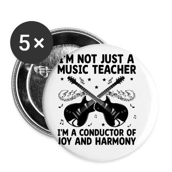 I'm Not Just A Music Teacher I'm A Conductor Music - Buttons large 2.2''/56 mm (5-pack) - white - Front