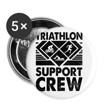 Triathlon Support Crew Natation Vélo Course Triathlète - Lot de 5 grands badges (56 mm) - blanc - Devant