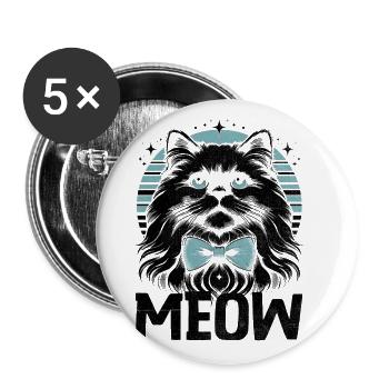 Meow Ragdoll Cat Lover Ragdolls Cats - Buttons large 2.2''/56 mm (5-pack) - white - Front