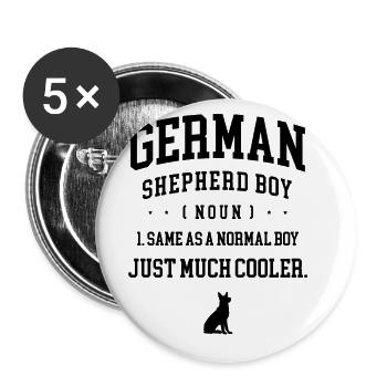 Berger allemand Garçon Identique À Un Garçon Normal Juste Beaucoup - Lot de 5 grands badges (56 mm) - blanc - Devant