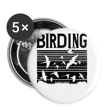 Birding Bird Watcher Birdwatching Birder Birds - Buttons large 2.2''/56 mm (5-pack) - white - Front