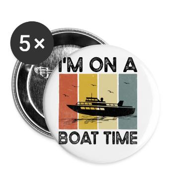 Je suis sur un bateau à l’heure du pédalo - Lot de 5 grands badges (56 mm) - blanc - Devant