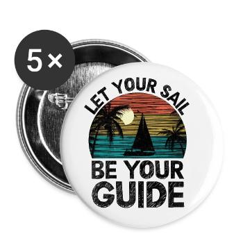 Laissez votre voile être votre guide Pédalo - Lot de 5 grands badges (56 mm) - blanc - Devant