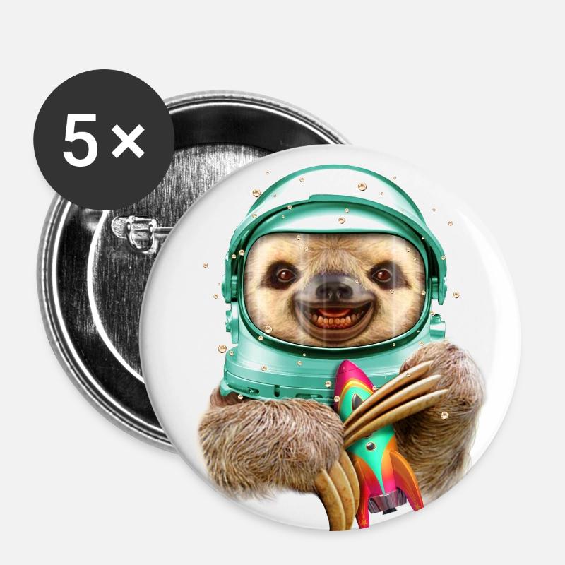 SPACESLOTH - Buttons large 2.2''/56 mm (5-pack) - white