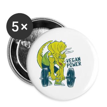 Vegan power - Buttons large 2.2''/56 mm (5-pack) - white - Front