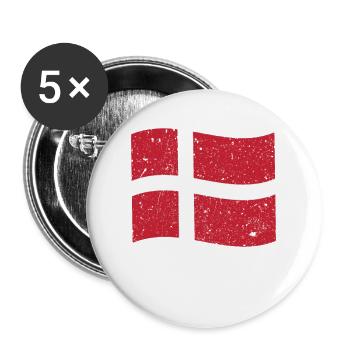 Denmark Flag Denmark Flag Dansk Flag - Buttons large 2.2''/56 mm (5-pack) - white - Front