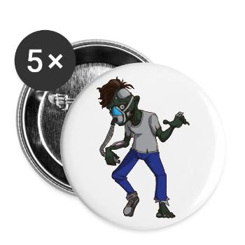 CPAP cadeau d'halloween apnée du sommeil zombie - Lot de 5 grands badges (56 mm) - blanc - Devant