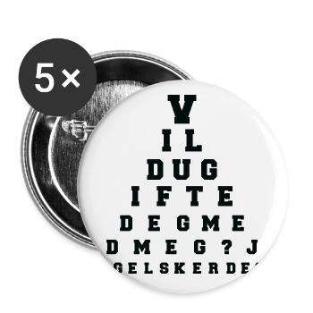 Will you marry me marriage proposal Norwegian - Buttons large 2.2''/56 mm (5-pack) - white - Front