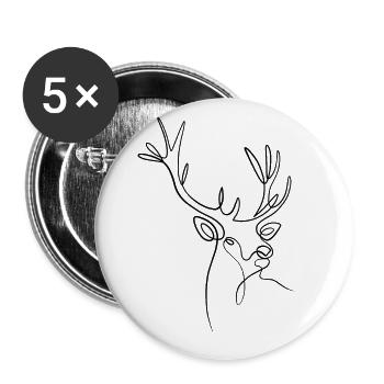 Deer the spirit of the forest - Buttons large 2.2''/56 mm (5-pack) - white - Front
