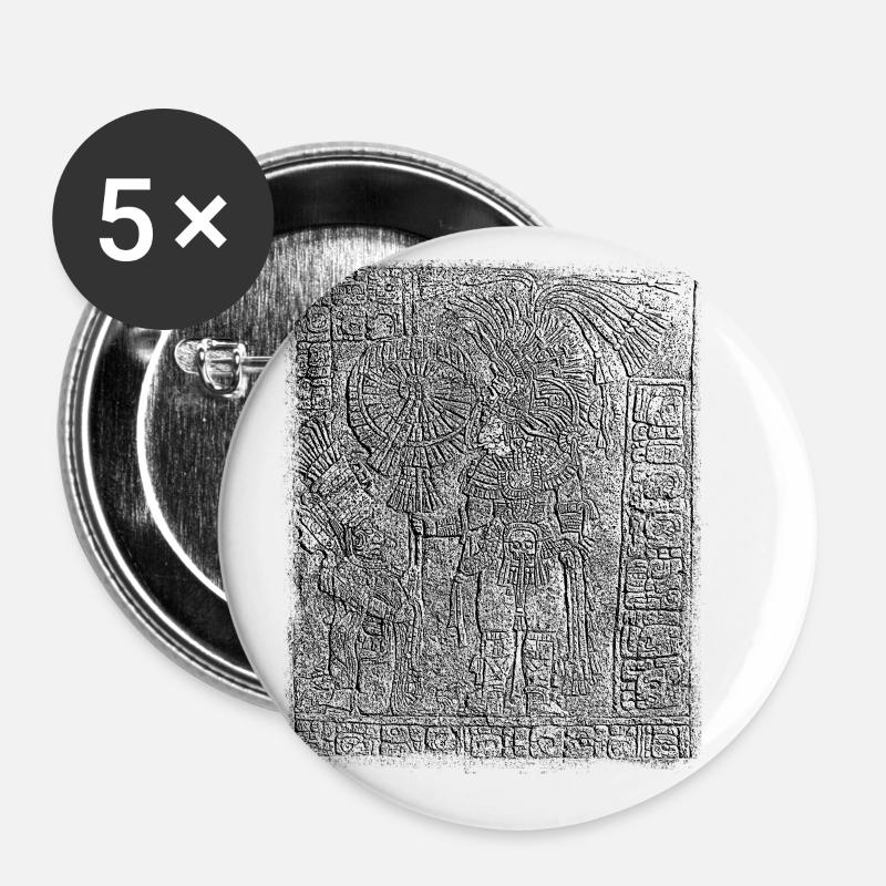 maya tafel black - Buttons large 2.2''/56 mm (5-pack) - white