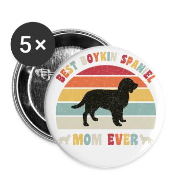 Meilleure maman Boykin Spaniel jamais amoureux des chiens vintage - Lot de 5 grands badges (56 mm) - blanc - Devant