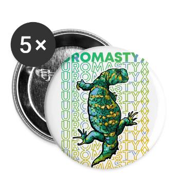 Uromastyx 80's Reptile Keeper Lézard Propriétaire - Lot de 5 grands badges (56 mm) - blanc - Devant