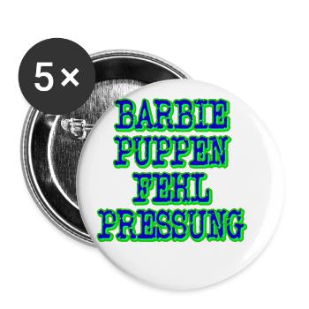 barbiepuppenfehlpressung dunkel - Buttons groß 56 mm (5er Pack) - Weiß - Vorne