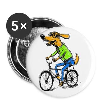 walk or ride dog bike black - Buttons groß 56 mm (5er Pack) - Weiß - Vorne