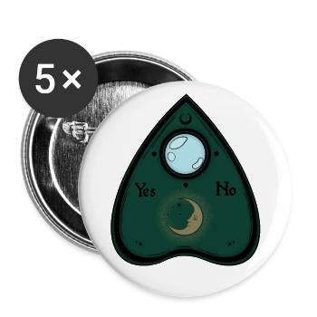 Ouija in Grün - Buttons groß 56 mm (5er Pack) - Weiß - Vorne