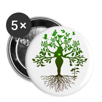 Mother Symbol Nature Graphic - Buttons large 2.2''/56 mm (5-pack) - white - Front