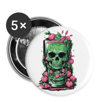 Gothic Gift Cocktail Magie Hexen Okkult Design - Buttons groß 56 mm (5er Pack) - Weiß - Vorne