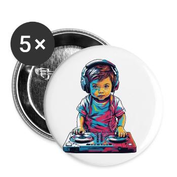 DJ Vaporwave Music Aesthetic Party Design - Buttons large 2.2''/56 mm (5-pack) - white - Front