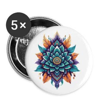 Spiritual Lotus Flower of Life Magical Aesthetic - Buttons large 2.2''/56 mm (5-pack) - white - Front