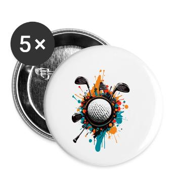 Golfspieler Design Aesthetic Golfer Sport - Buttons groß 56 mm (5er Pack) - Weiß - Vorne