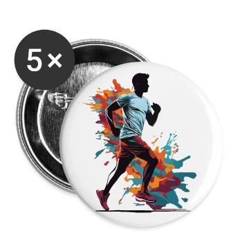 Streetwear Jogging Aesthetic Fitness Style - Buttons large 2.2''/56 mm (5-pack) - white - Front