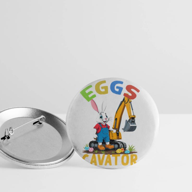 Funny Easter Saying Easter Bunny Excavator Driver Buttons large 2.2''/56 mm (5-pack)