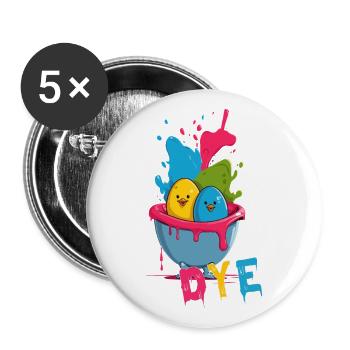 Lustiger Spruch Bunt Ei Farben Zu Ostern Künstler - Buttons groß 56 mm (5er Pack) - Weiß - Vorne