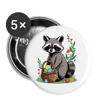 Funny Raccoon Saying Easter Bunny Design - Buttons large 2.2''/56 mm (5-pack) - white - Front