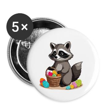 Funny Raccoon Saying Raccoon Easter Bunny - Buttons large 2.2''/56 mm (5-pack) - white - Front