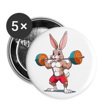 Entraînement Iknonic Animal Bodybuilder Drôle - Lot de 5 grands badges (56 mm) - blanc - Devant
