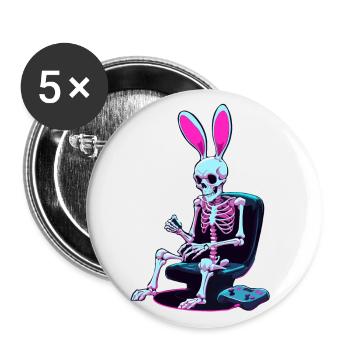 Easter Bunny Gamer Iconic Easter Gaming - Buttons large 2.2''/56 mm (5-pack) - white - Front