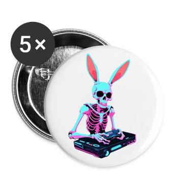Osterhase Gamer Ikonisches Ostern Gaming - Buttons groß 56 mm (5er Pack) - Weiß - Vorne