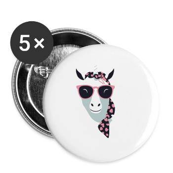 Licorne Maman Licornes Élégantes Amoureux - Lot de 5 grands badges (56 mm) - blanc - Devant