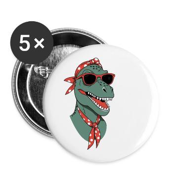 Drôle Dinosaure Maman Cool Dino Femme Style - Lot de 5 grands badges (56 mm) - blanc - Devant