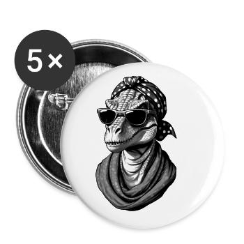 Drôle Dinosaure Maman Cool Dino Femme Style - Lot de 5 grands badges (56 mm) - blanc - Devant