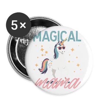 Magical Mom Unicorn Mom Funny Design - Buttons large 2.2''/56 mm (5-pack) - white - Front