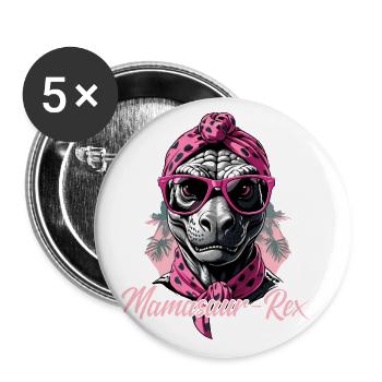 Mamasaur Rex Drôle Dinosaure Maman Femme Cool - Lot de 5 grands badges (56 mm) - blanc - Devant