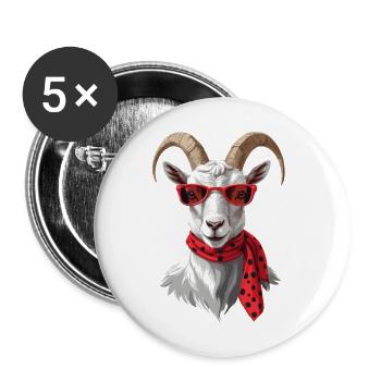 Drôle de maman chèvre parfaite pour la fête des mères - Lot de 5 grands badges (56 mm) - blanc - Devant