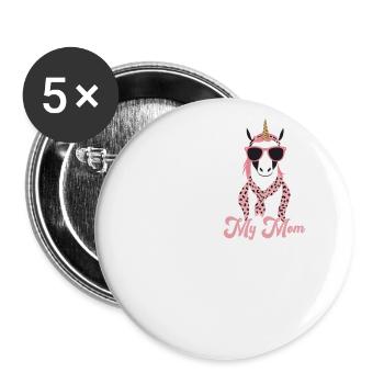 Drôle Maman Comparaison Licorne Maman Style - Lot de 5 grands badges (56 mm) - blanc - Devant
